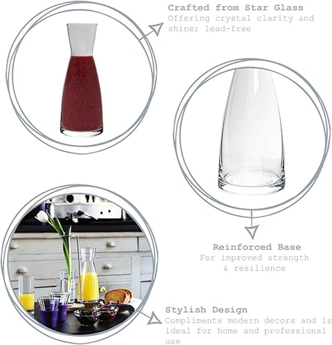 Miniatura 6 de Bormioli Rocco Juego de 2 jarras Ypsilon de 18.5 onzas con forma de estrella para agua, jugo, té helado o vino, fabricado en Italia.