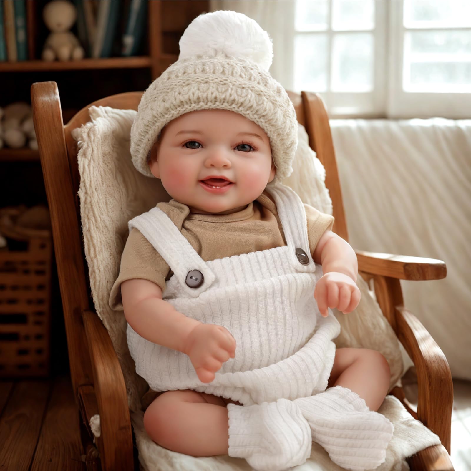 BABESIDE Reborn-Baby Dolls 17 Pulgadas MIA Realista Reborn Bebé Muñecas Niña con Lindo Cuerpo Suave Dulce Sonrisala Vida Real Baby Doll Detalles de la Piel Reallife
