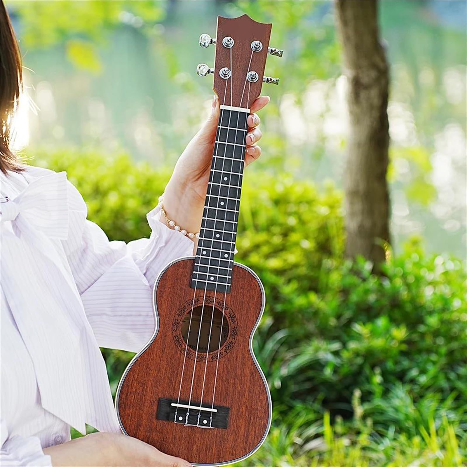 Początkujący Ukulele 21 Calowy Zestaw Ukulele Wysokiej Częstotliwości Dla Początkujących W Stylu Gitary Hawajskiej