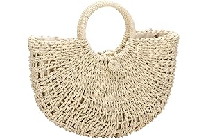 YYW White Beach Bag: Handwoven Straw Tote for Summer