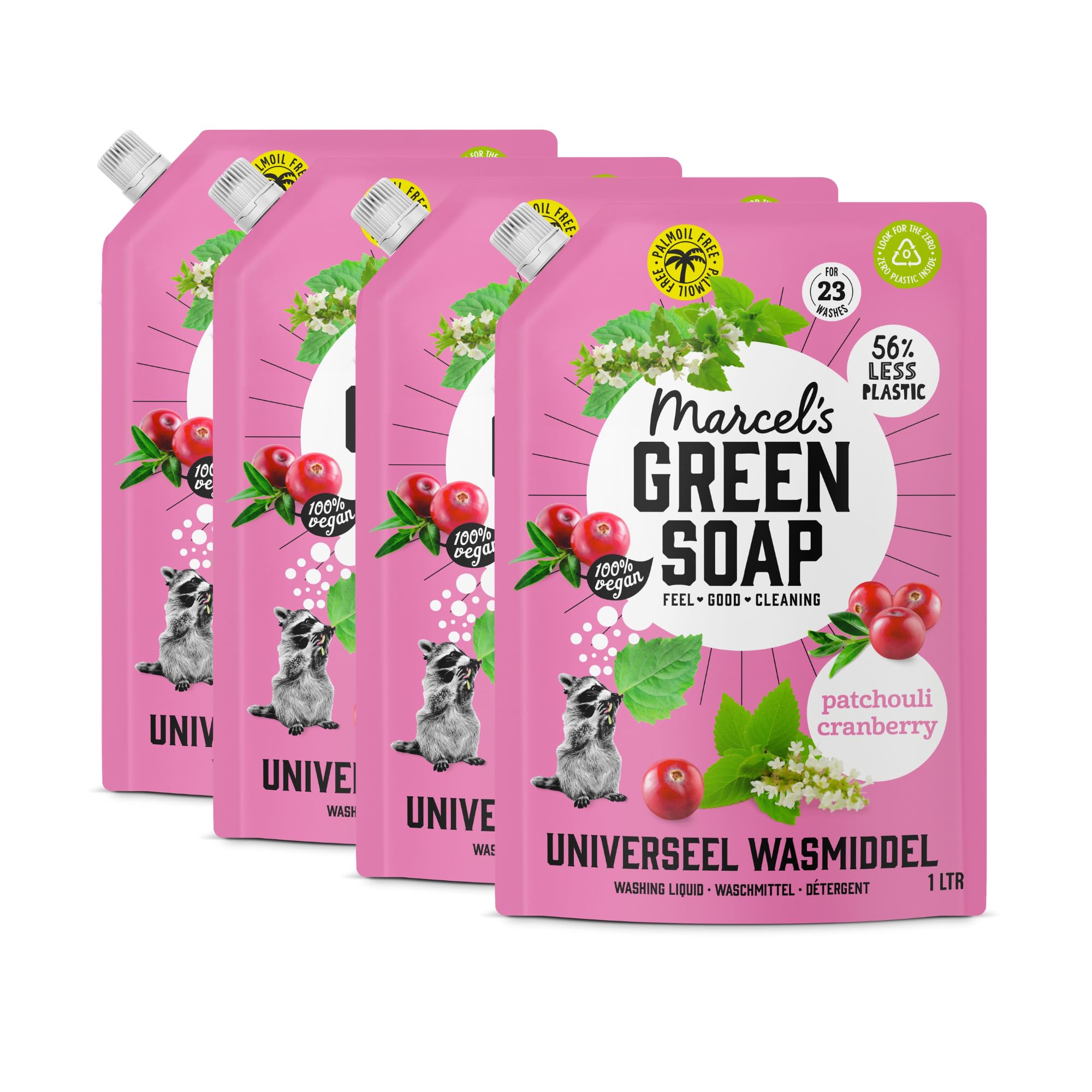 Marcel's Green Soap Laundry Liquid Refill Patchouli & Cranberry (4 ...
