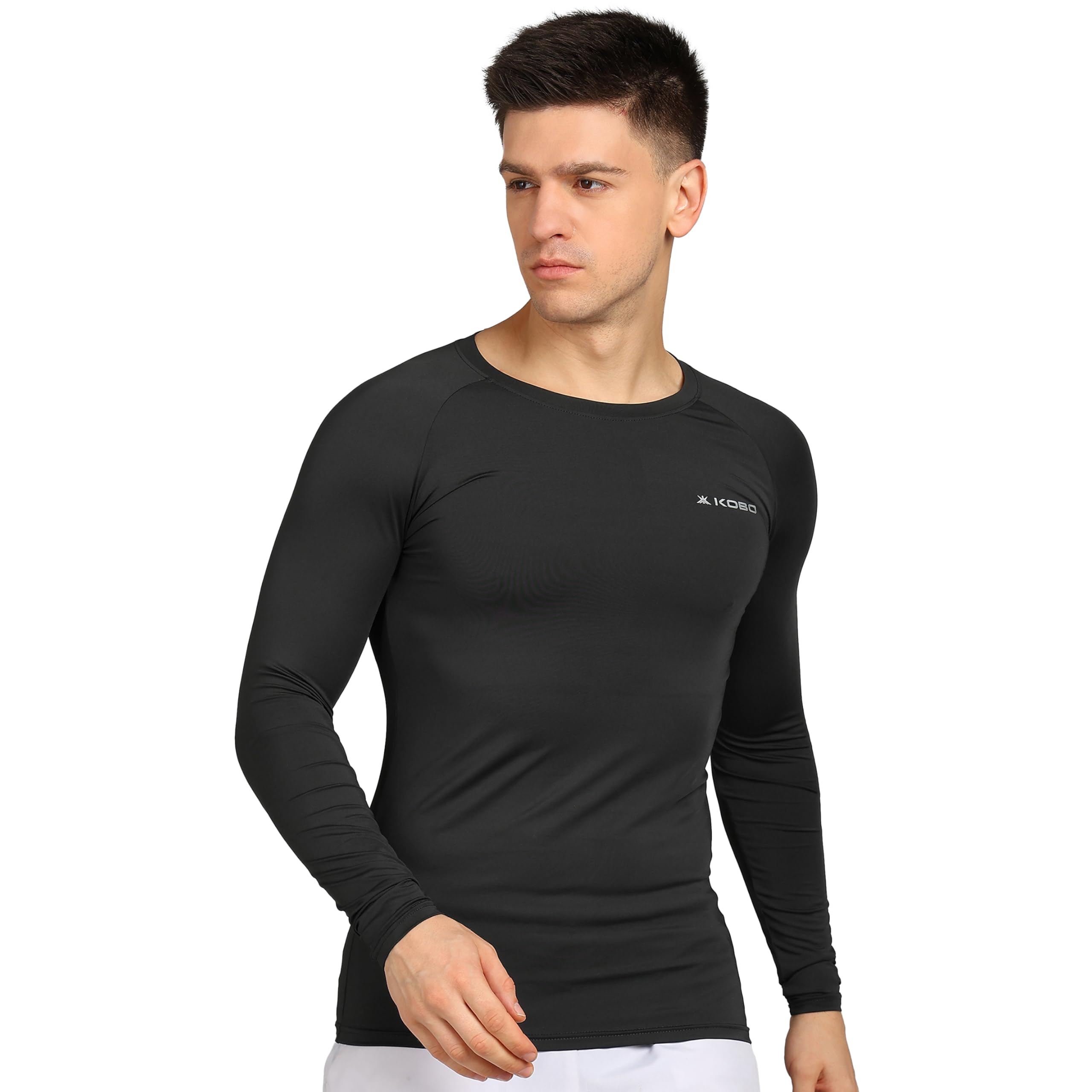 KT-02 Intense Compression Top Full Sleeve Skins Men's T-Shirt Base Layer Tight for Gym Running Swimming Cricket Cycling Football Yoga Basketball Tennis Badminton & Many More Sports (Imported)