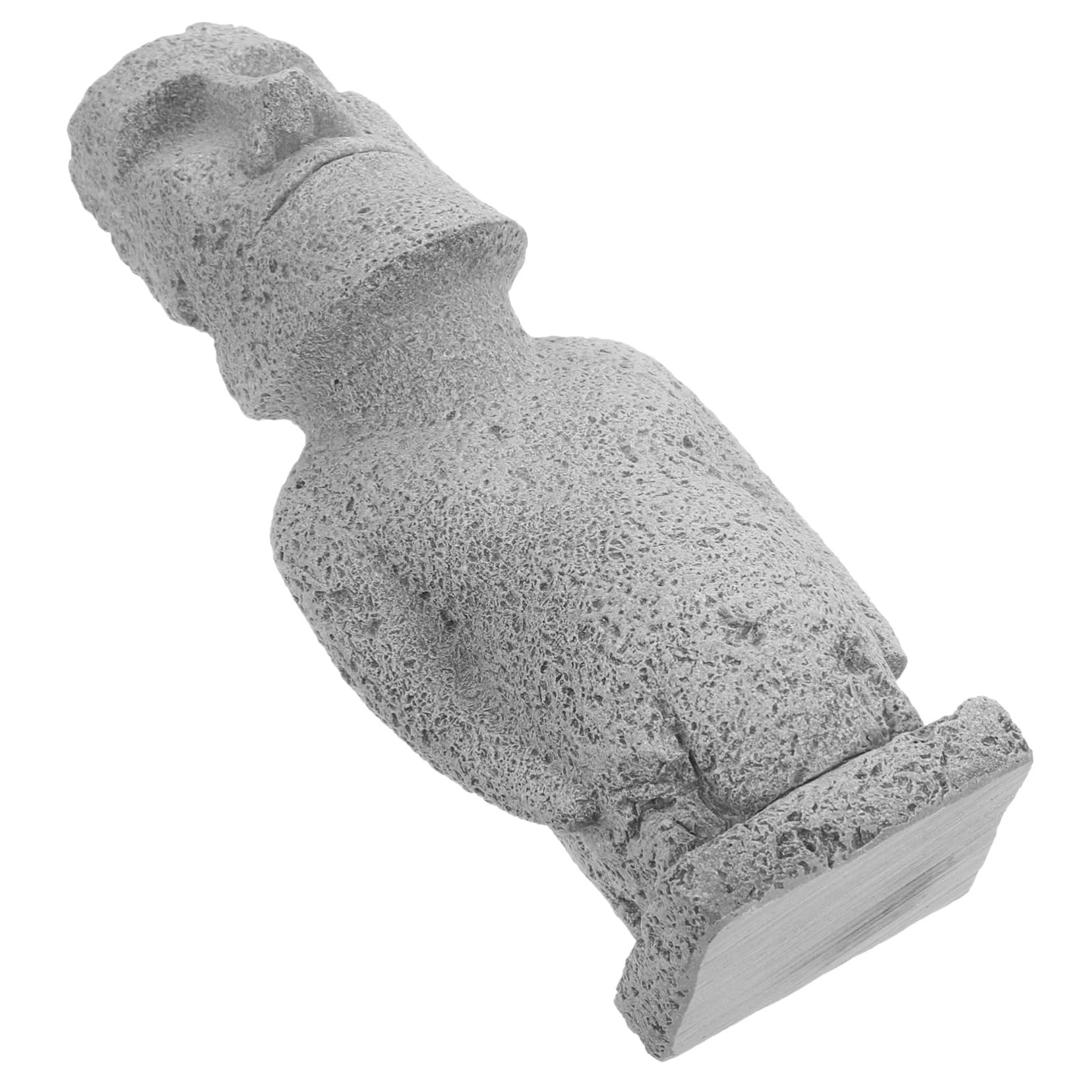 Cabilock 3 Piezas Estatua Moái Estatuilla De Acuario Decoración De Pecera Moái De Jardín Adorno De Pecera Decoración del Acuario Pequeña Estatua Moai Figura Moai De Pecera Arenisca Grey