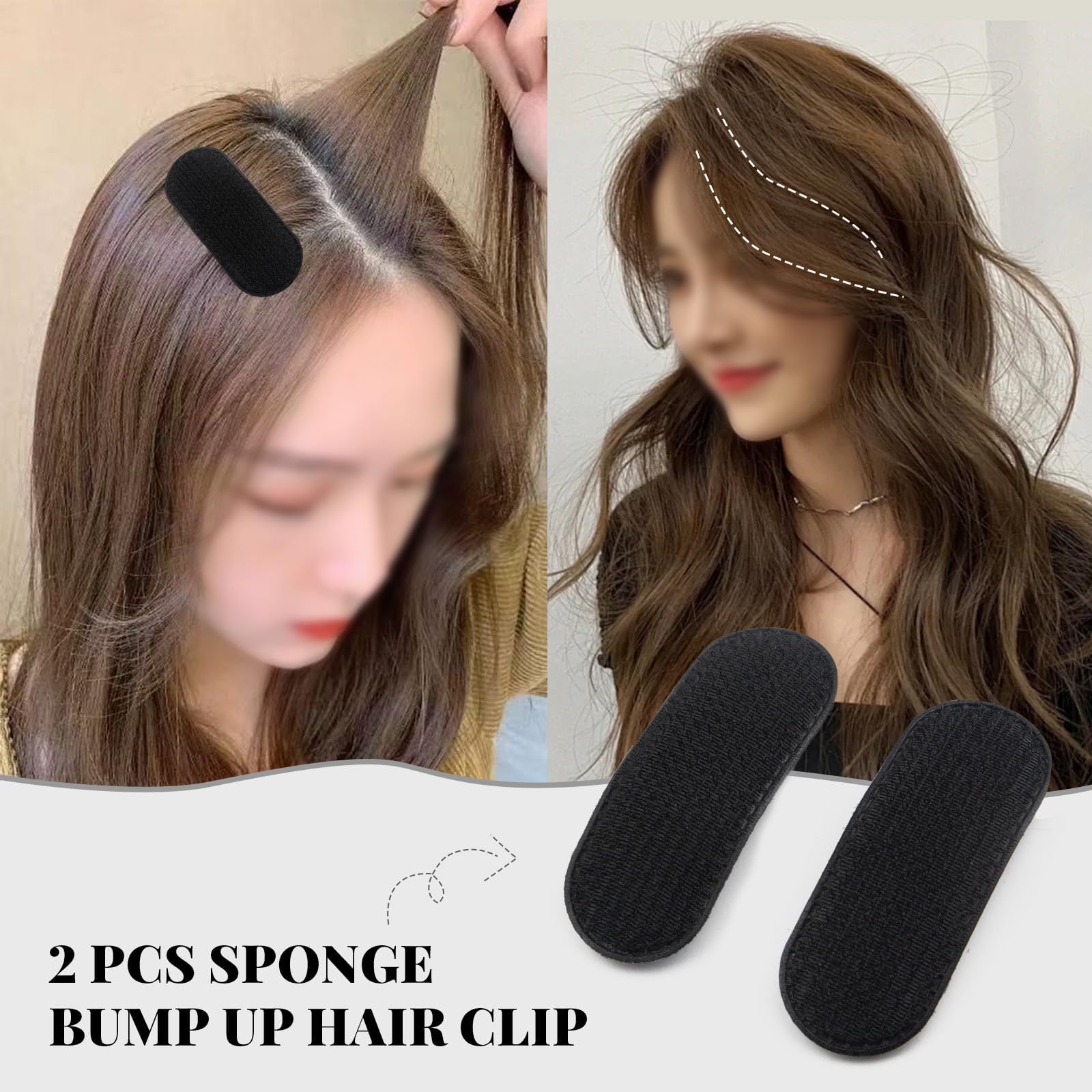 Clip Del Volume Della Radice,4 pezzi clip per radice capelli,Clip per Capelli per Sollevamento Radice,Volume per l'attaccatura dei capelli,Pettine Per Radici Volume Dei Capelli Ricci (Nero)