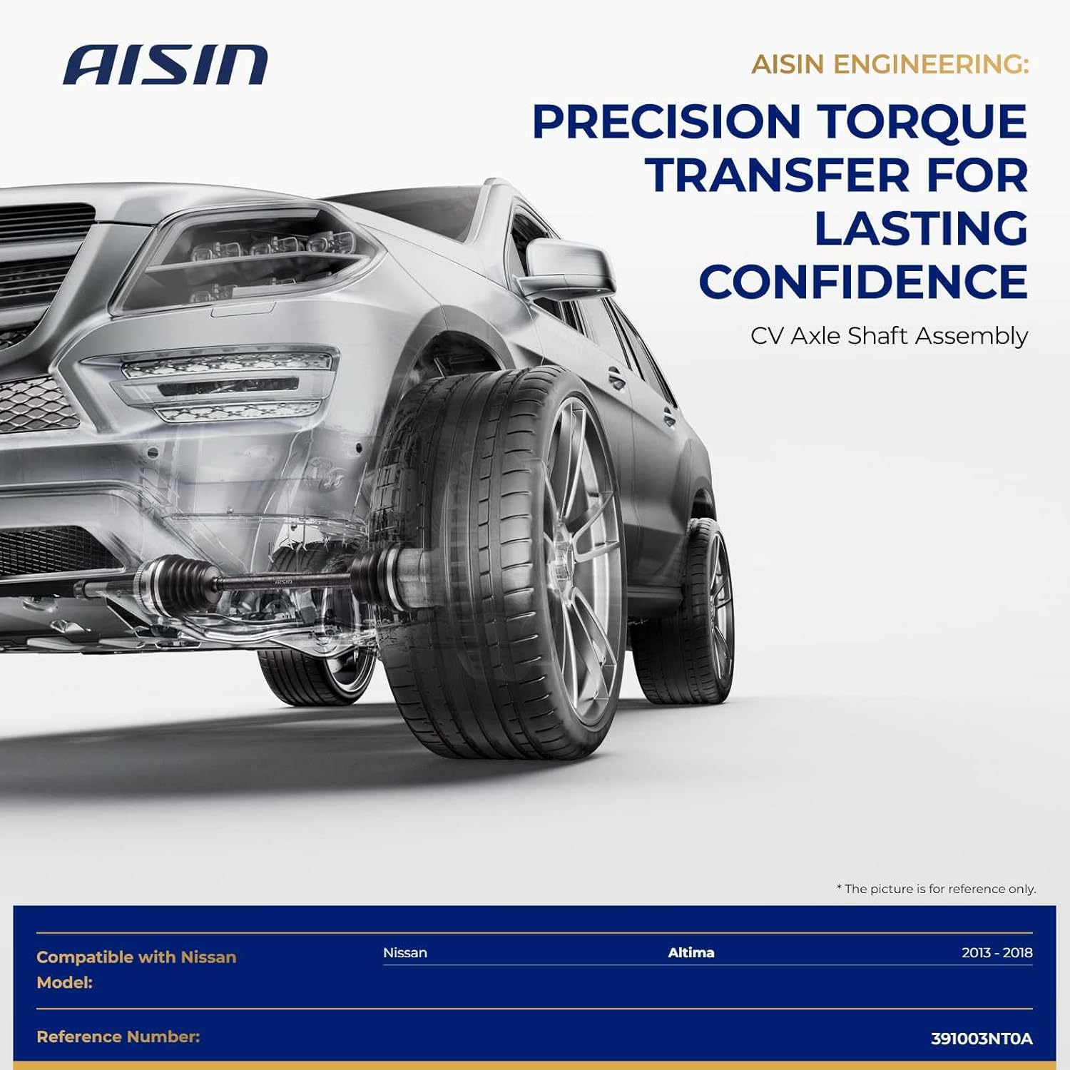 AISIN AFTERMARKET CVAN-01662 Front Passenger CV Axle Shaft Assembly - Compatible with Nissan Altima 2013-2018