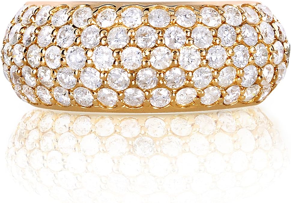 Kobelli Round Brilliant Domed Diamond Pave Band 1 1/4 carat (ctw) in 14K Yellow Gold