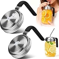Vista 12 de Palksky Tapas para Beber de Frascos Mason, Accesorios de Tapa para Sorber de Frascos Mason de Boca Ancha de Acero Inoxidable, Tapa Abatible