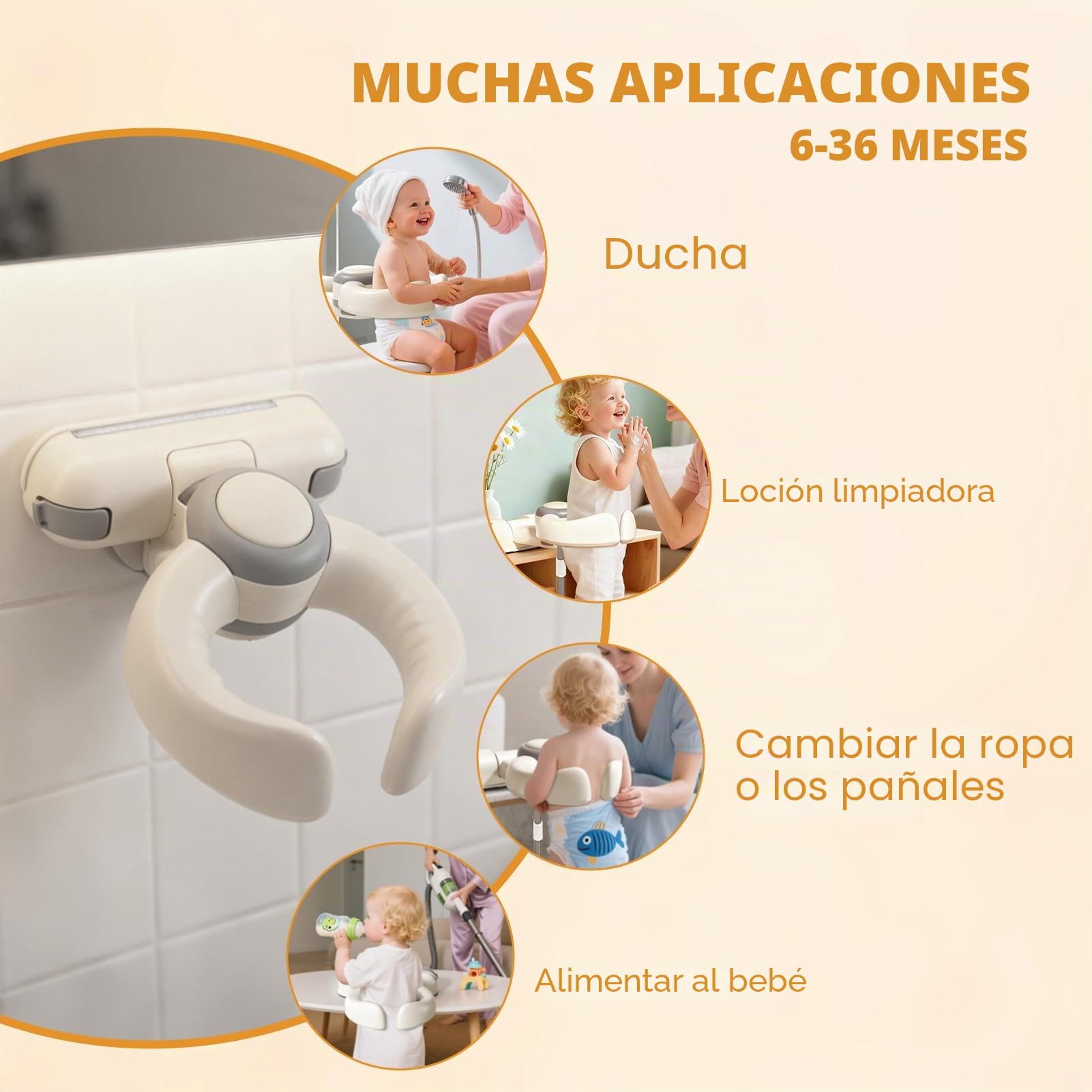 Plegable Soporte Para Baño Del Bebé,soporte de ducha de baño de bebé,Torre De Bañera Ajustable Para Bebé Que Se Pone De Pie,Pared de 6 a 36 meses,Para Bañarse Y Cambiar Pañales