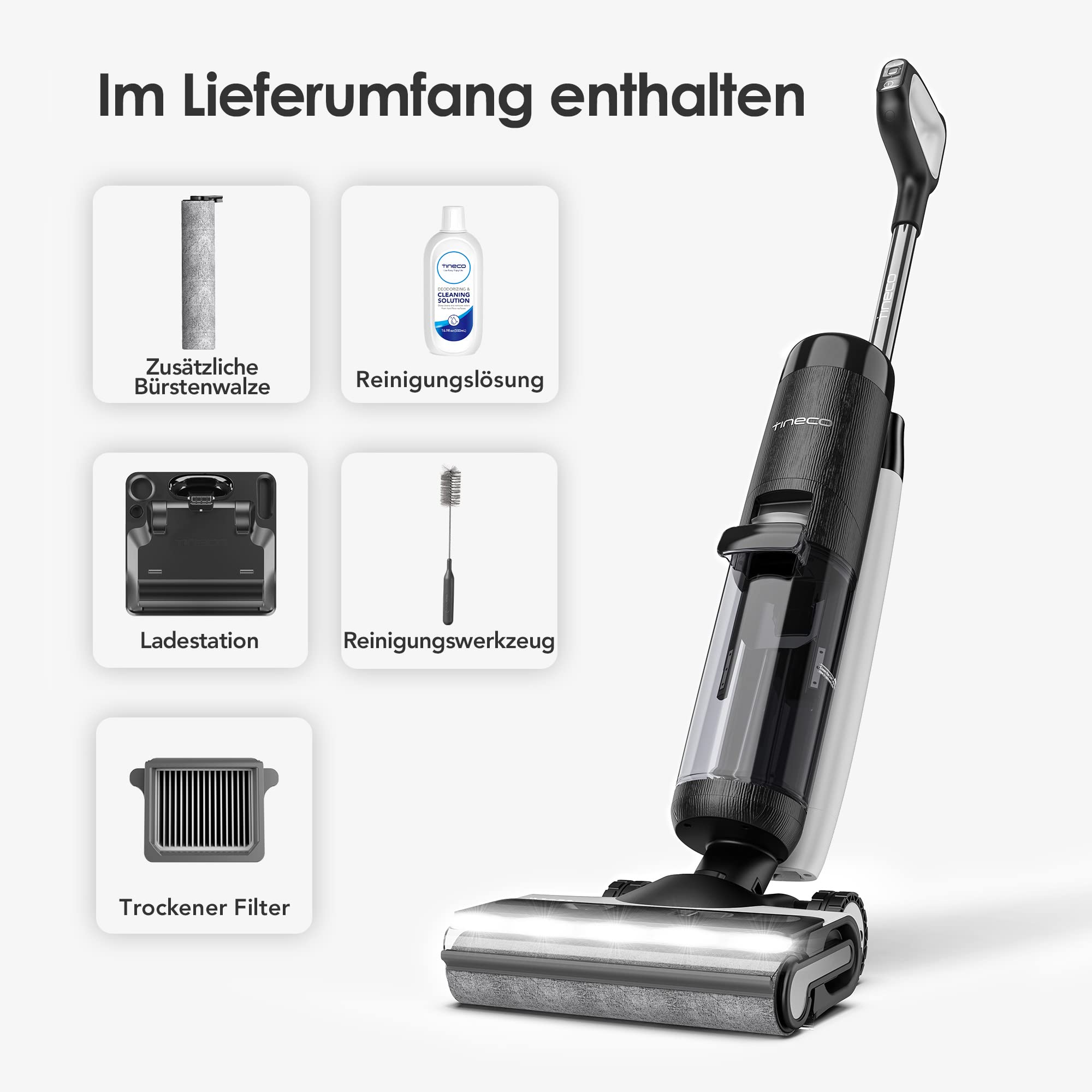Tineco Floor One S7 Pro Nass Trockensauger Kabellos, Wischsauger 40min, Zentrifugal-Trocken, Doppelseitige Kantenreniung, Smart Erkennung, Dreifache Batterielebensdauer, Selbstreinigend für Tierhaare