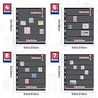 Vista 2 de 30 piezas de suministros para coleccionar sellos hojas de álbum con fundas estándar de 9 agujeros (4/5/6/7 filas)