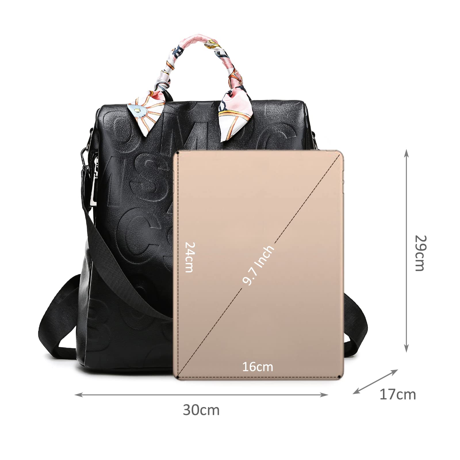 ADITAM ADITM Zaini Moda Donna Zainetto Causale in Pelle Zainetto da Donna Borse a Tracolla Stampate di Design Zaino Antifurto per Lavoro Scuola Viaggi Double The Comfort