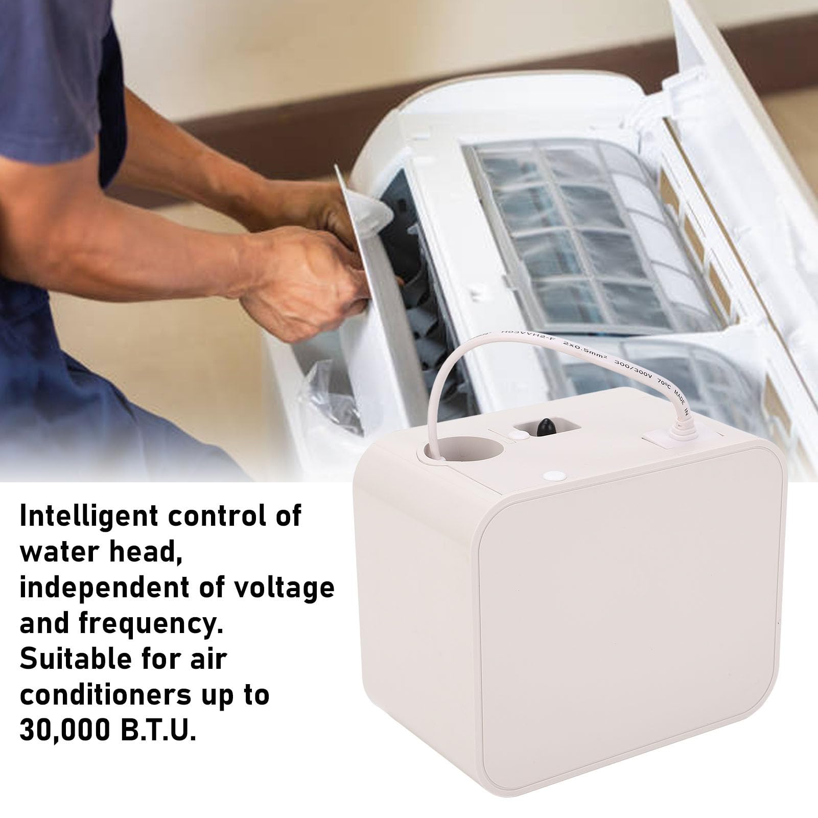 HAVC Condensate Pump, 10m Automatic Condensate Removal Pump, Quiet Electric Drain Pump for Air Conditioner, Furnace, Dehumidifier