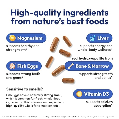 Miniatura 3 de Restauración dental para adultos con soporte remineralizante de encías, 180 cápsulas fabricadas en Estados Unidos, vitaminas dentales para dientes