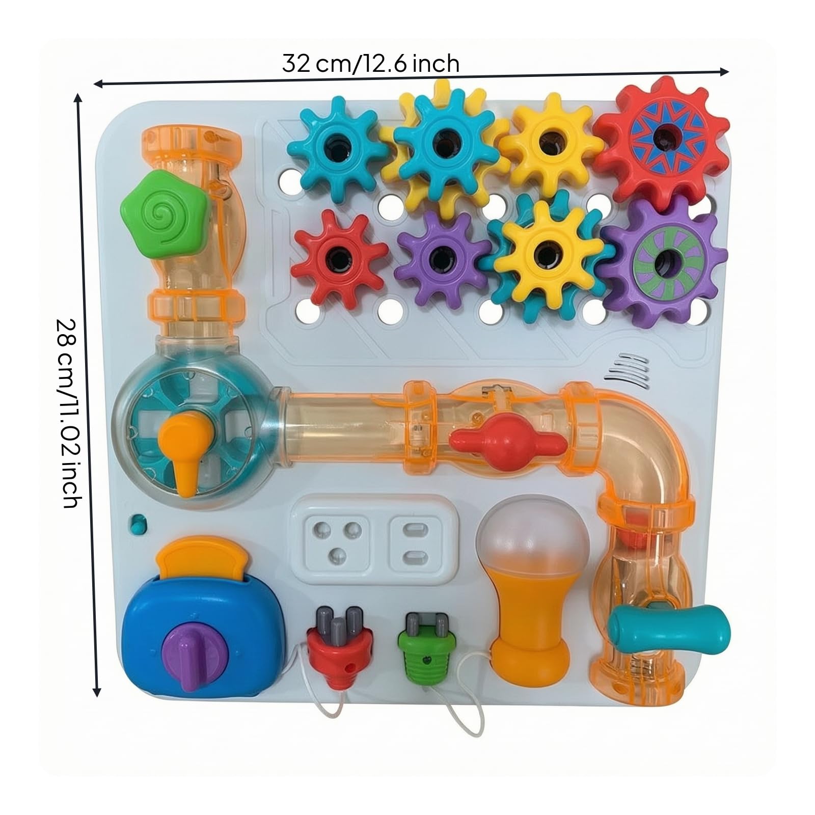 predolo Busy Board per Bambini Interattivo | Ingranaggi da Girare e Premere, Pannello Sensoriale educativo, Giocattolo, per Stanza Giochi, Cameretta, Asilo, Neonati