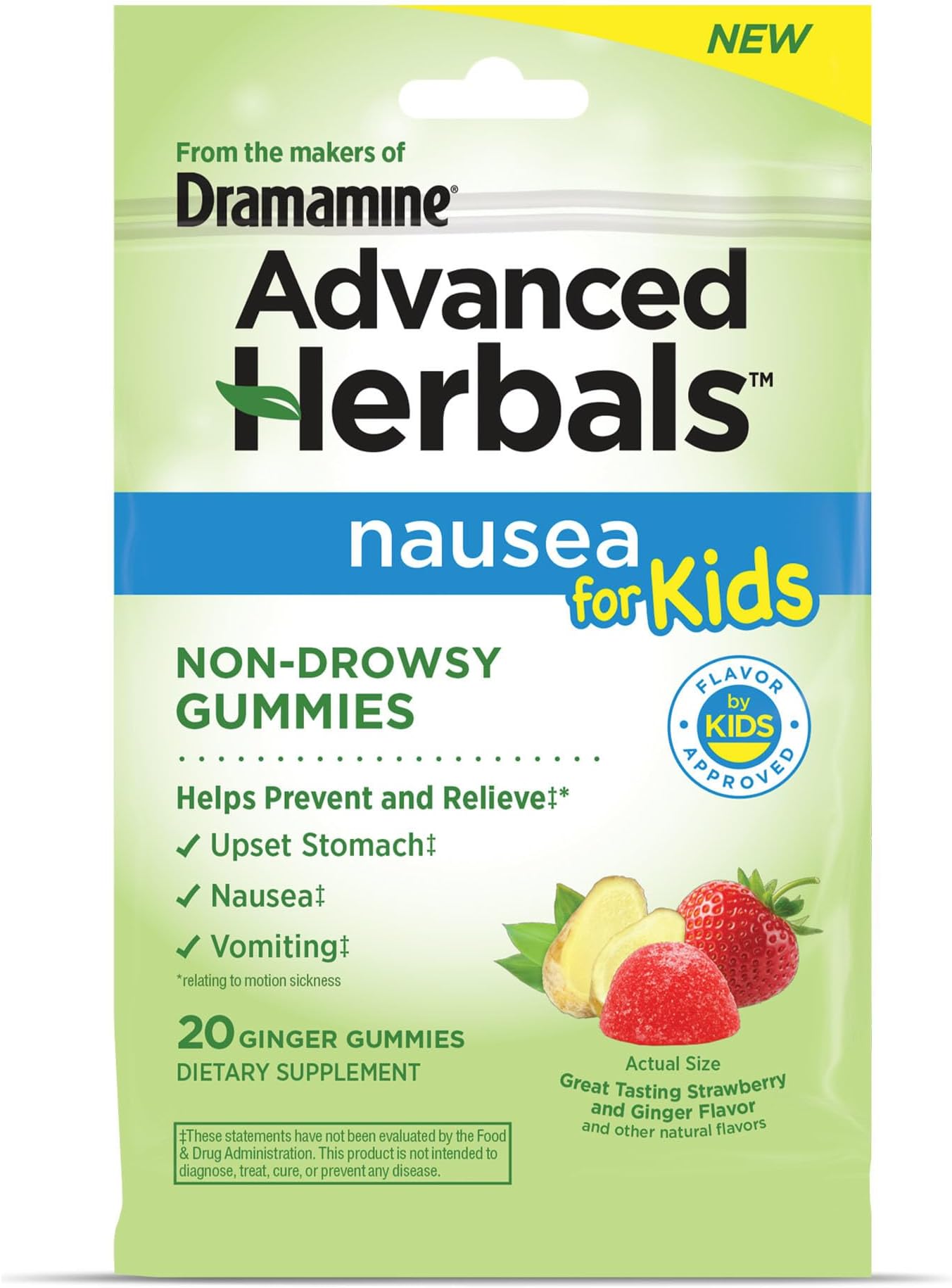 from The Makers of Dramamine, Advanced Herbals Kids Gummies, 20 Count