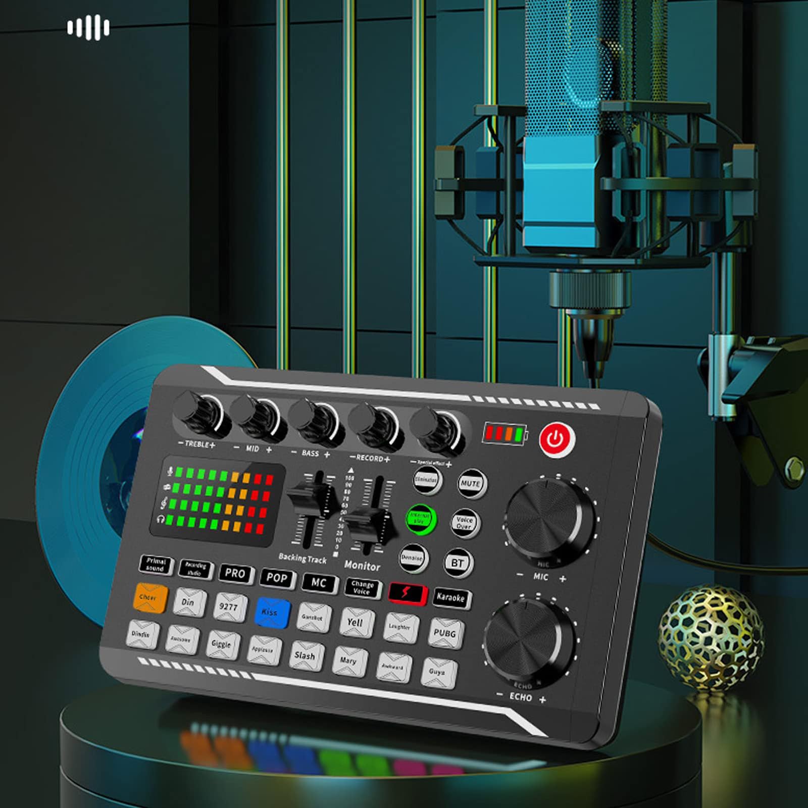 Amazon.com: F998 Live Sound Card Audio Mixer, Podcast Audio