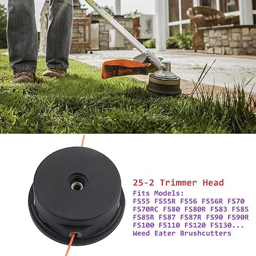 Miniatura 5 de 4002 710 2108 Cabezal de recortadora de cuerda 25-2 Bump Feed Dual Line 0.394 in x 1.0LHF para Stihl FS55 FS55R FS56RC FS85 FS90 FS90R FS110 FS110RX