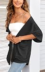 Veryoung Womens Lightweight Summer Cardigan Short Sleeve Cardigans Kimono Casual Loose Beach Coverup Curved Hem with Pockets