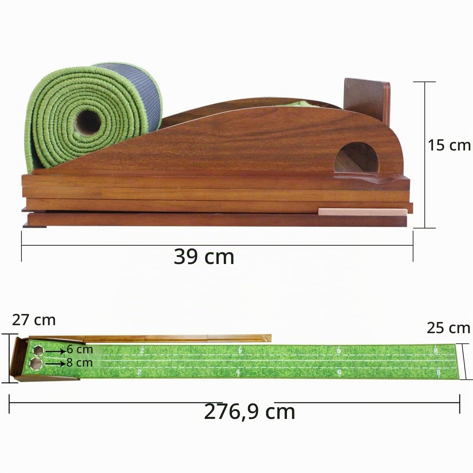 CRESTGOLF Alfombras De Putting para Golf 2,9 x 0,45 m con Pista de Retorno Engrosada y función automática. Ejercicio en Interiores y Exteriores para Principiantes y Aficionados Golf Putting Trainer