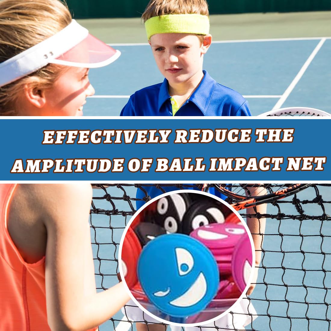 6 pezzi di silicone antivibrazione tennis, anti vibrazione racchetta tennis, adatti per racchette da tennis, divertenti ammortizzatori per racchette da tennis.