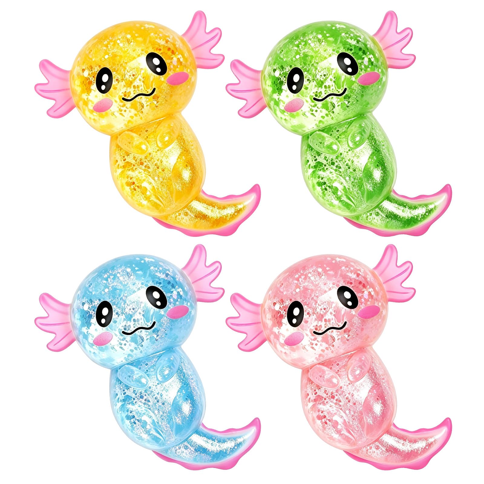 4PCS Axolotl Squishy, Sugar Axolotl Squishy, Cute for Adults Ideal as Birthday Presents Party Favours