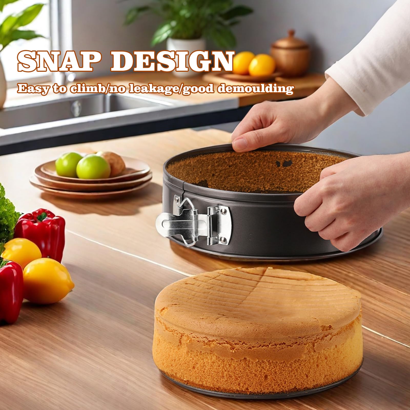 PORFOYO Springform Set 3-teilig - 20/22/24cm Antihaft Kuchenformen