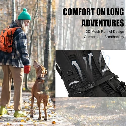 Miniatura 5 de Mochila de hidratación con vejiga de agua de 2L, mochila de senderismo de 18L para mujeres y hombres, hidropaquete ligero aislado para ciclismo,