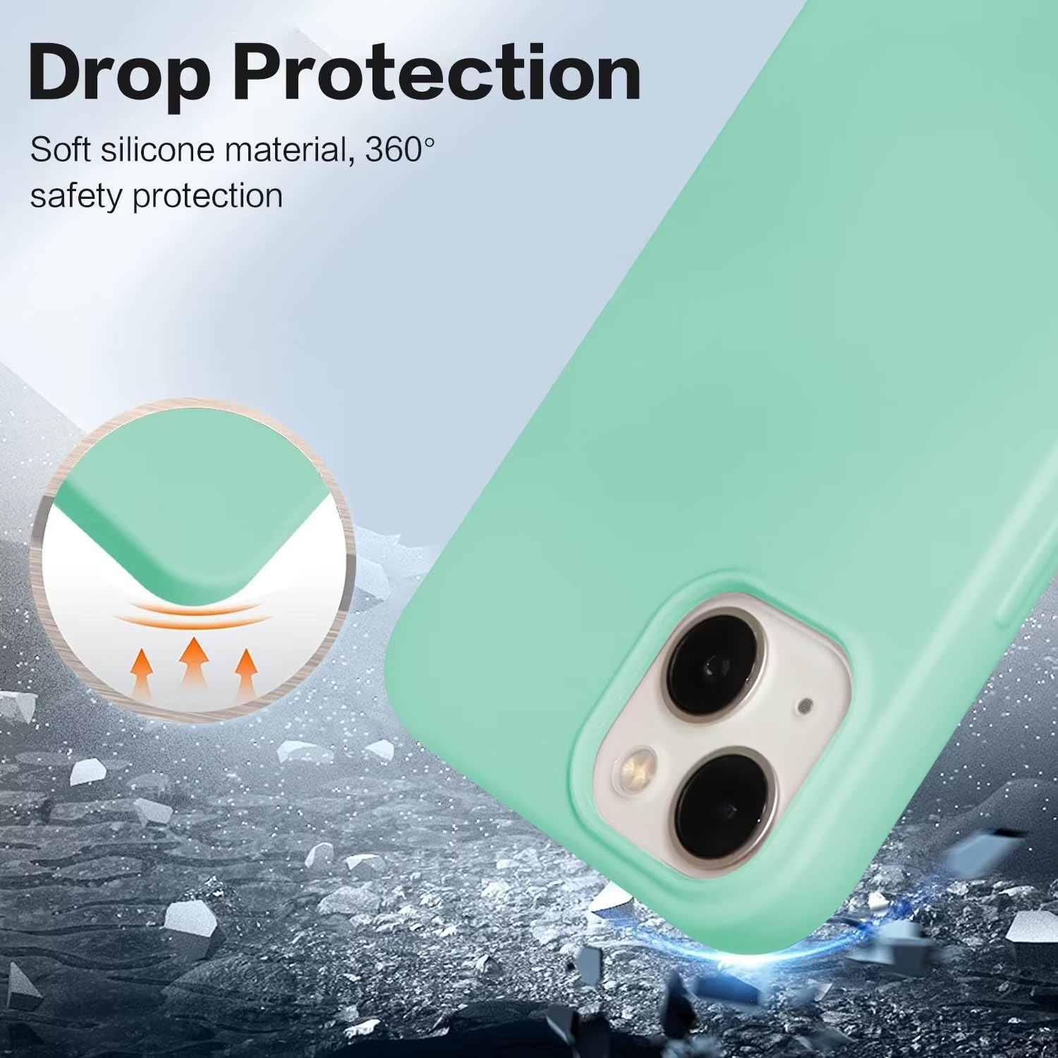 Xinyunew Funda Silicona Con Cuerda Para IPhone 17, Carcasa Suave Silicona Case Con Correa Colgante Ajustable Collar Correa De Cuello Cadena Cordón Para IPhone 17(Verde