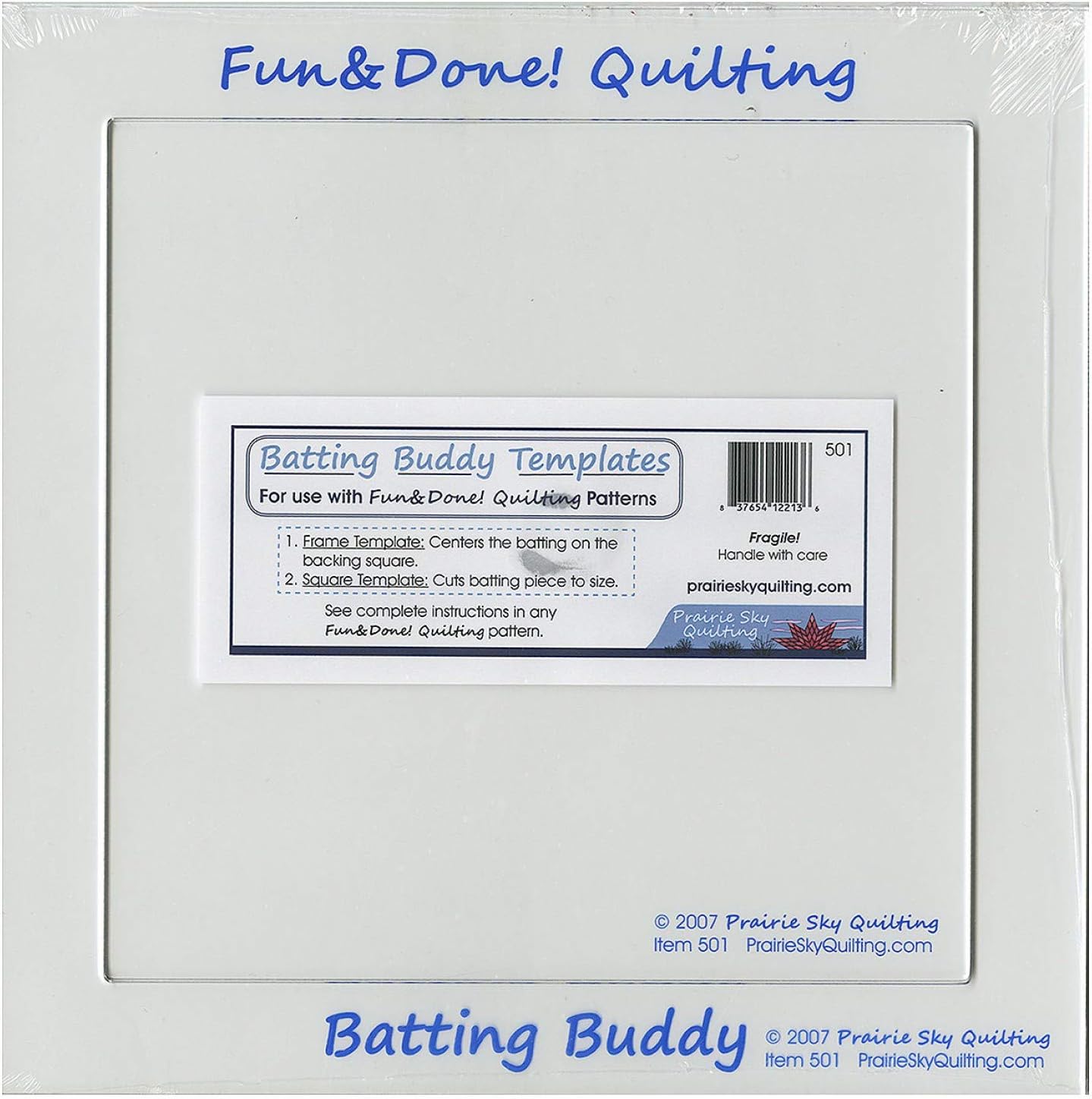 Batting Buddy 2 Piece Template Set Fun and Done Quilting Ruler