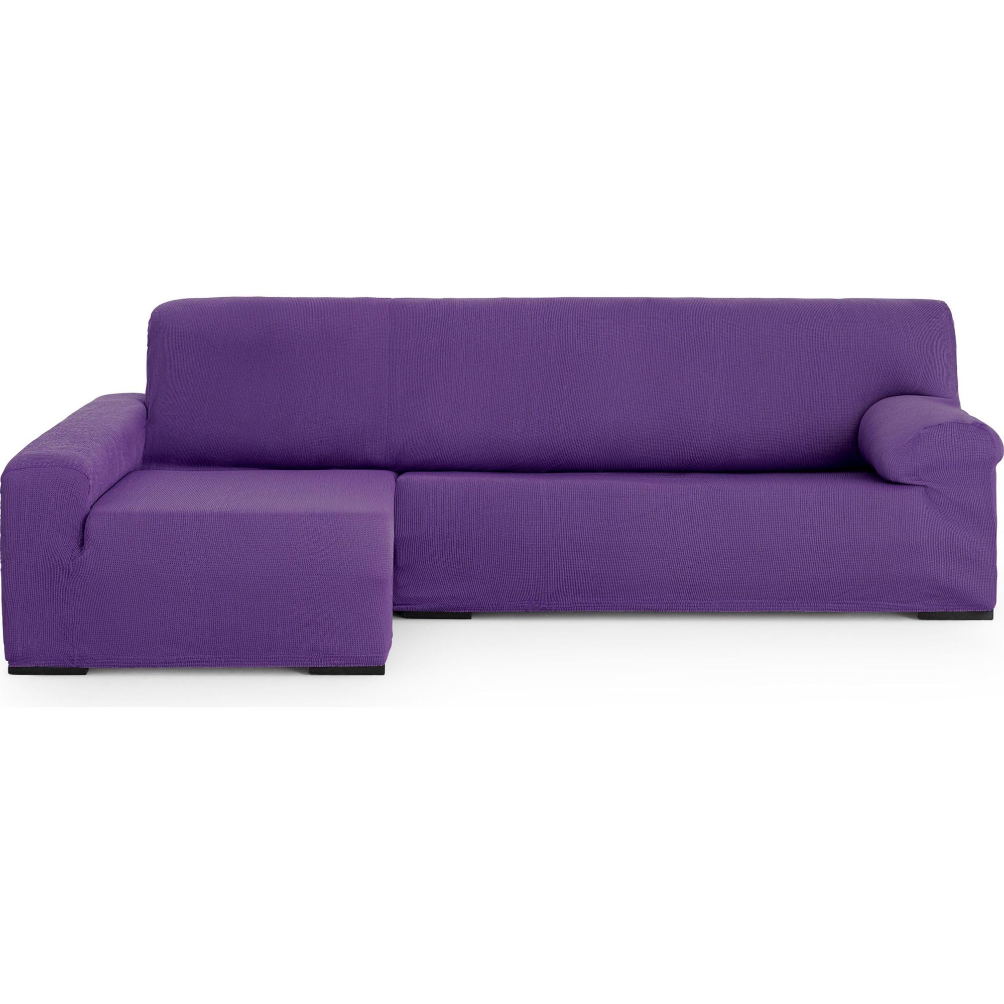 ECOMMERC3 Chaiselong Universal and Versatile Long Left Arm Sofa Cover, Purple Protector Easy to Install for Back, Seat and Arms