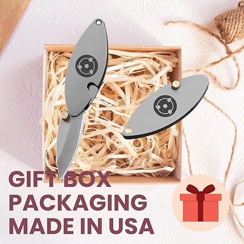 Miniatura 5 de Mini cuchillo de llavero, pequeños cuchillos de bolsillo plegables con bloqueo de forro, hoja de 1.1 pulgadas, herramienta EDC perfecta para mujeres