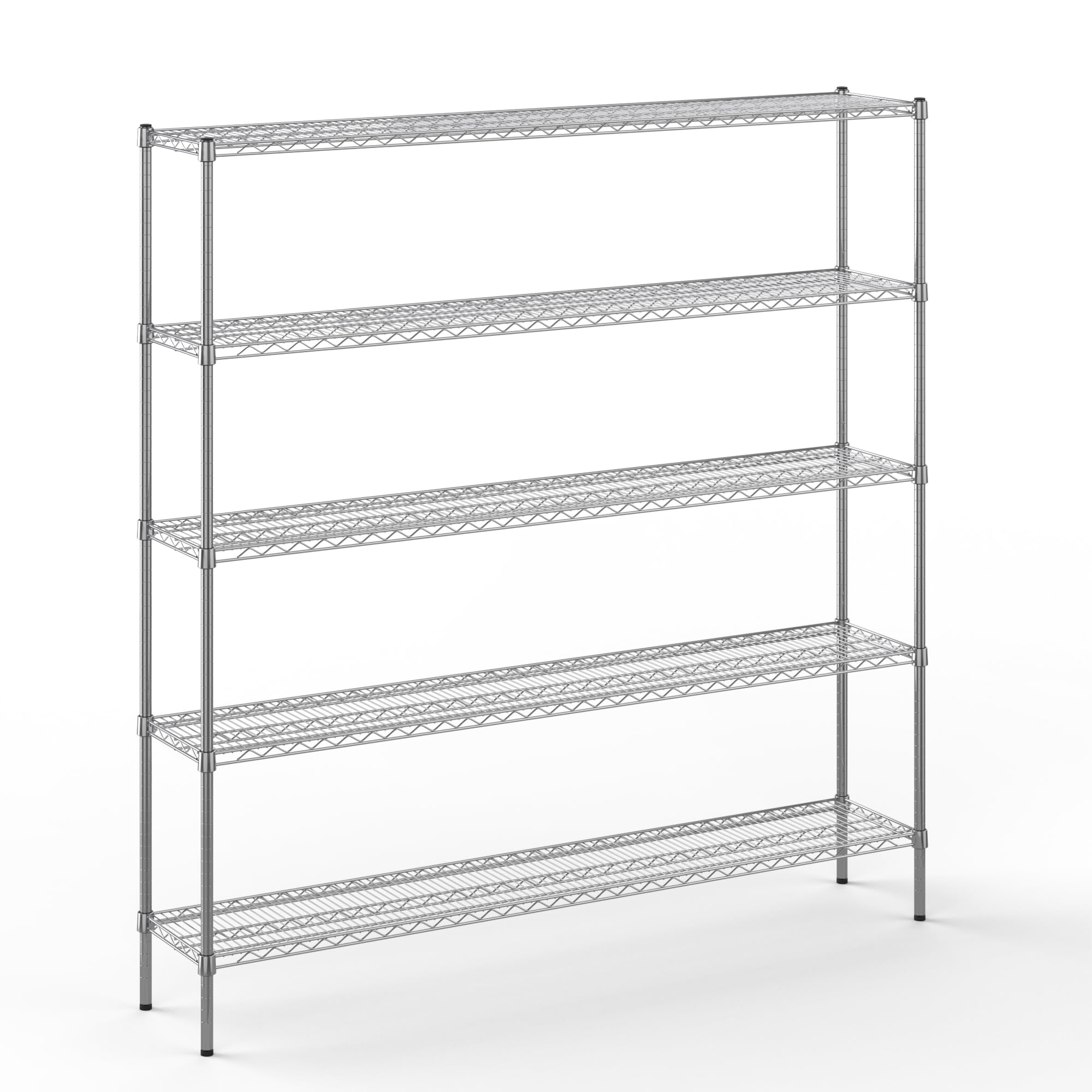 14" Deep x 72" Wide x 74" Height Wire Shelving Kit | 5-Tier | NSF Commercial Storage Rack Unit