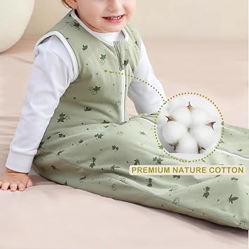 Baby Sleeping Bag 2.5 TOG Cotton Maples S | 100% Cotton baby sleeping bag, gentle on baby's skin with breathable winter warmth and cozy sleep comfort for 0-6M