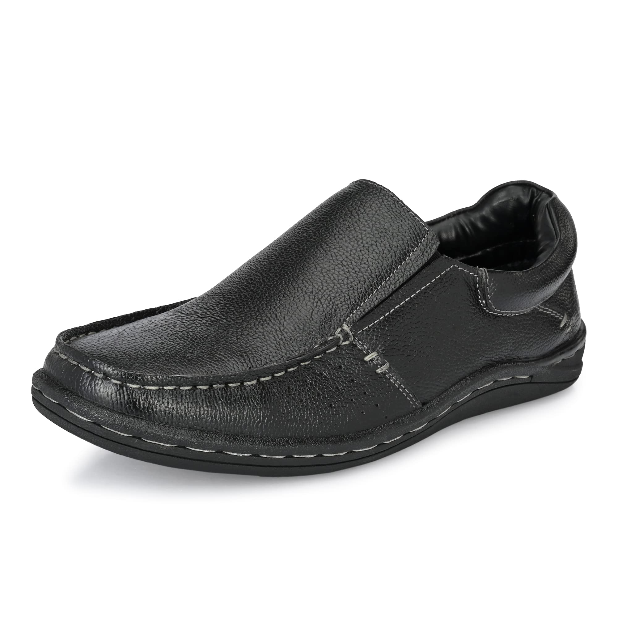 auserio Men's Full Grain Leather Slip On Formal Shoes | Anti Skid Sole | Padded Collar | Antimicrobial & Heat-Insulating | Shoes for Office & Parties & All Occassions (SSE 243.244.434)-picture-53