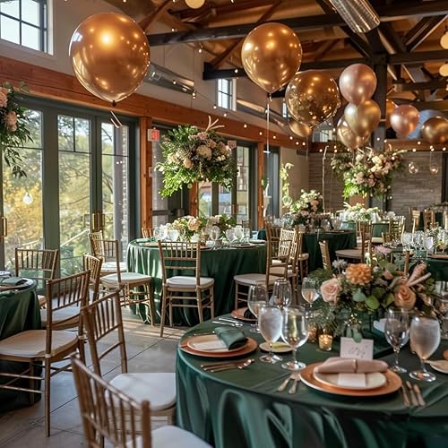 Miniatura 132 de Mantel redondo de 60 pulgadas blanco con borde elástico – Mantel ajustado sin arrugas y lavable para mesa redonda de 5 pies, mantel reutilizable