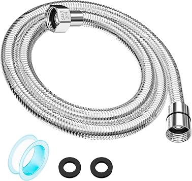 59" Shower Hose, Extra Long 304 Stainless Steel Handheld Shower Head Hose Extension/Replacement, Flexible & Durable, G1/2 Universal Insert & Nut