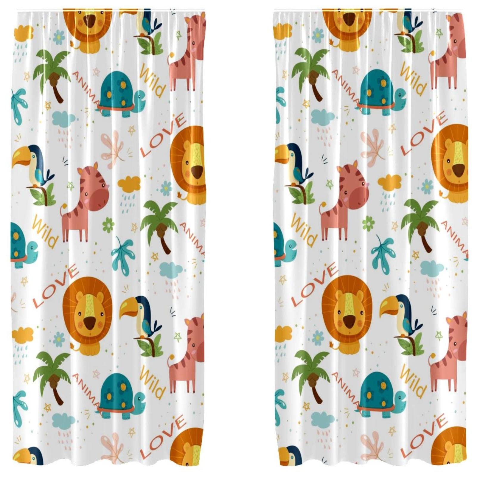Rideaux occultants à motif lion 140x213 cm pour protéger votre enfant de la chaleur et du soleil matinal