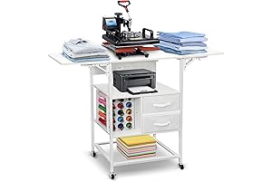 Heat-Resistant Stand for Heat Press Machines: Multifunctional Workbench with Drawers and Power Outlet