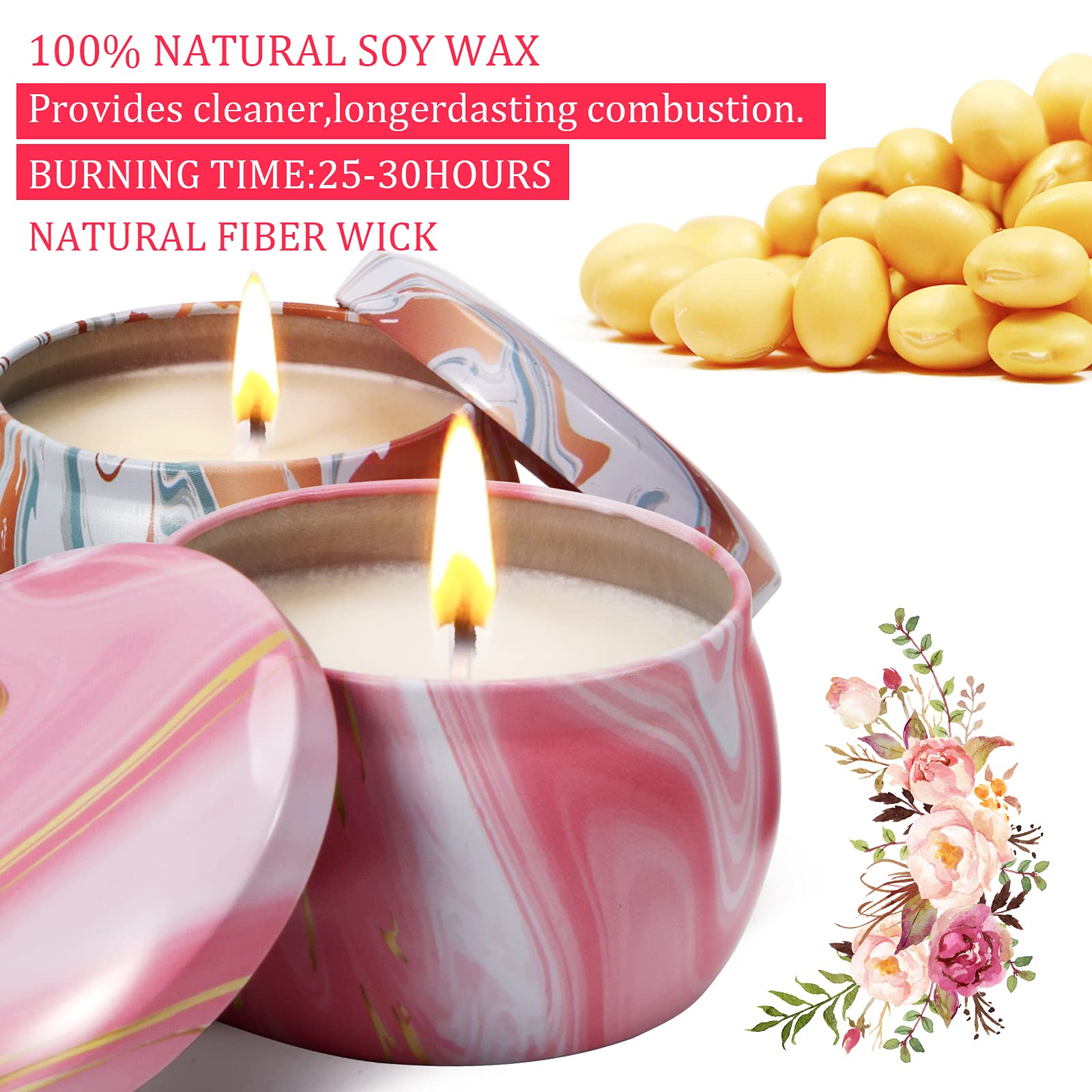 Amazon.co.jp: 香り付きキャンドル ギフトセット 8個パック 4.4オンス