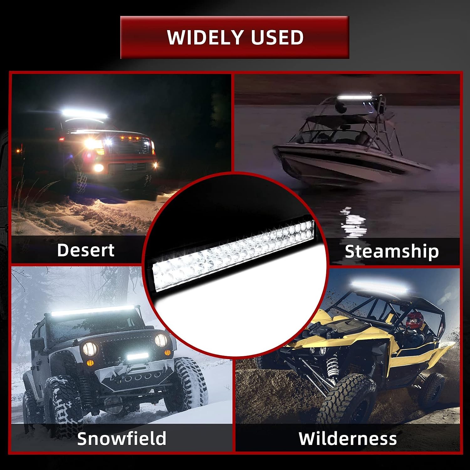 YITAMOTOR 42 Inch 400W Curved LED Light Bar Spot Flood Combo Offroad Lights with 12V Wiring Harness for Truck, Jeep, SUV, UTV, Boat