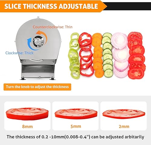 Miniatura 4 de WICHEMI Cortador de frutas y verduras comercial Máquina eléctrica para cortar repollo y cebolla + picadora comercial de verduras de 14 pulgadas,