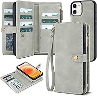 Vista 75 de TwoHead Funda tipo cartera para iPhone 12 Pro Max con tarjetero, funda magnética desmontable para teléfono 12 Pro Max, piel sintética, a prueba
