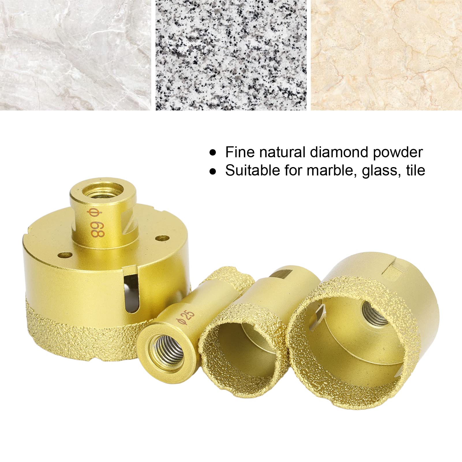 Zestaw diamentowych otwornic Mavaol Wiertła lutowane rdzeniowe 25 35 50 68 mm M14 do szklanego granitu ceramicznego