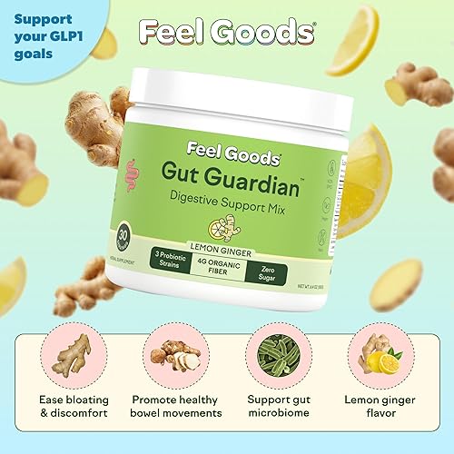 Miniatura 2 de Feel Goods Gut Guardian, mezcla de bebida en polvo para la salud intestinal, polvo de fibra probiótica con prebióticos y L glutamina para la salud