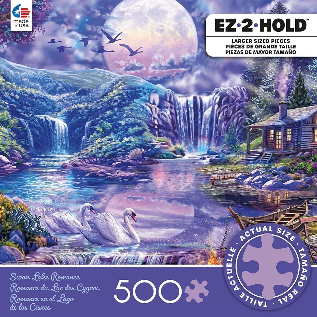 Ceaco - Steve Sundram - Swan Lake Romance - 500 Larger Sized Piece Jigsaw Puzzle