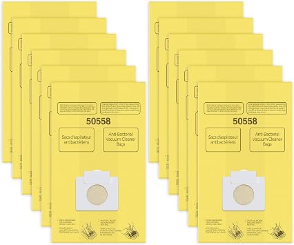 50558 Canister Vacuum Bags Replacement for Kenmore Vacuum Type C/Q 5055, 50555, 50557, 50558 and Panasonic Type C-5, C-18 Vacuum bags- 12 Pack