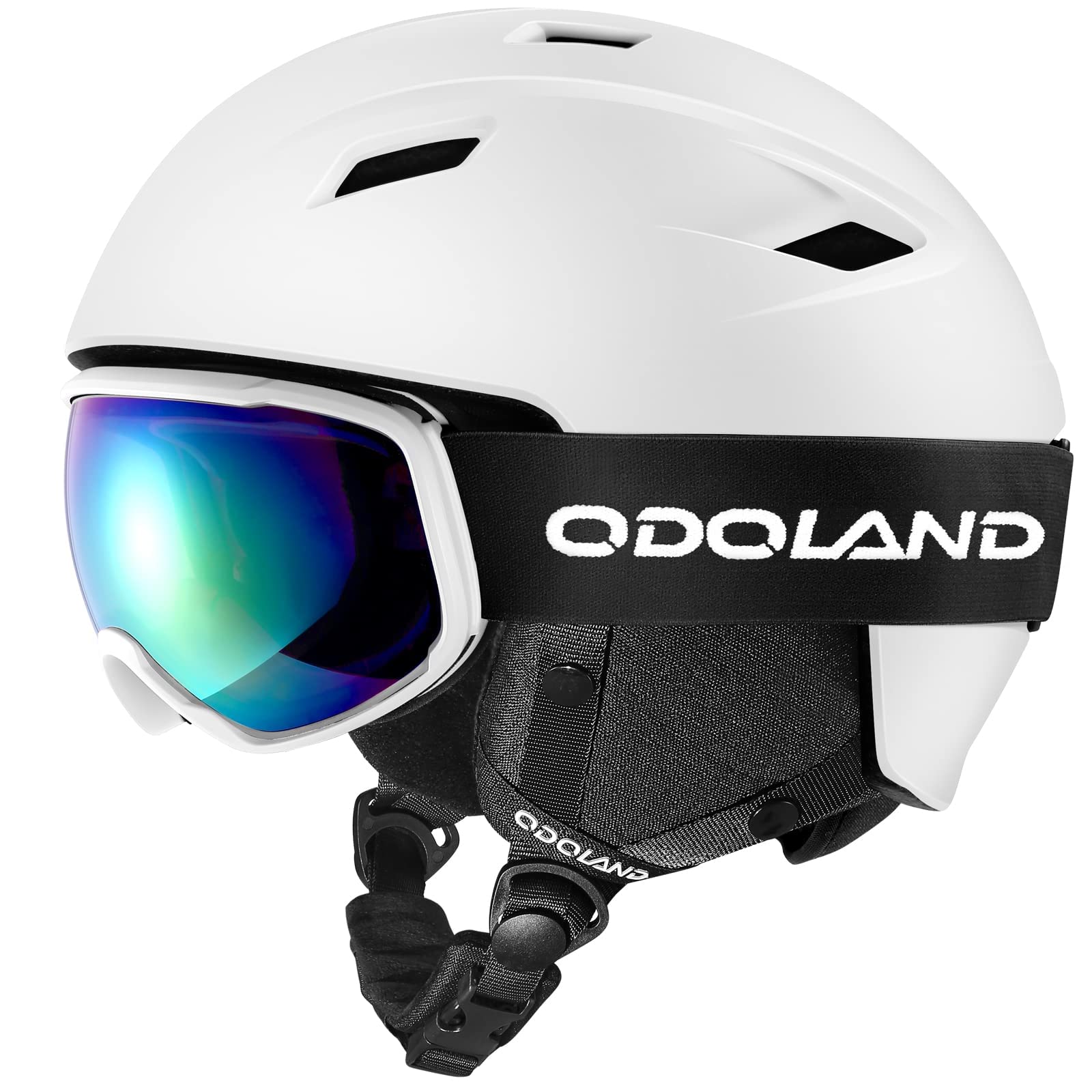 Odoland Kit di Casco Sci con Maschera Sci, Casco Snowboard per Uomo Donna Adolescenti, Casco Ski Regolabile e Occhiali Sci UV400 Proteczione, per Sport Invernali All'aperto