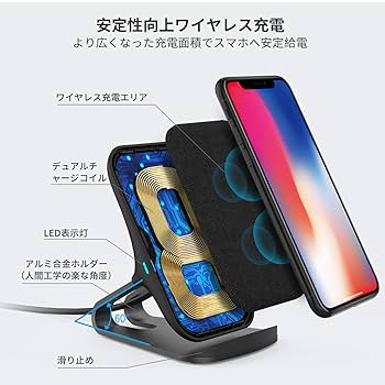 Amazon.co.jp: ワイヤレス充電器 急速 Qi認証済 Lecone qi充電器