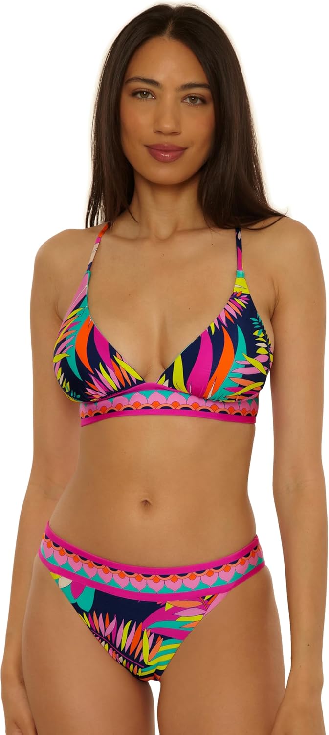 Trina Turk Women's Paralia Halter Bikini Top, Adjustable, Tie Back, Swimwear Separates for Women