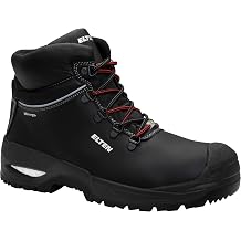 ELTEN Francesco XXSG Black Mid ESD S3 Safety Boots for Men and Women, Leather, Steel Toe Cap, Lightweight, Robust, black, 9 UK
